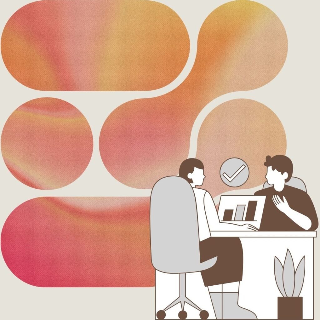 graphic of two people working at a desk