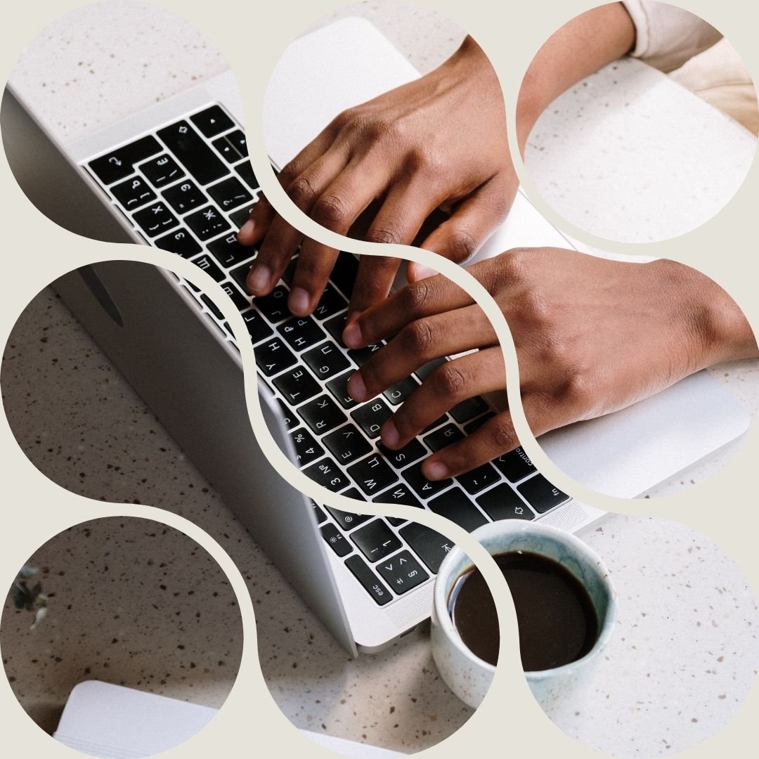 person typing on computer