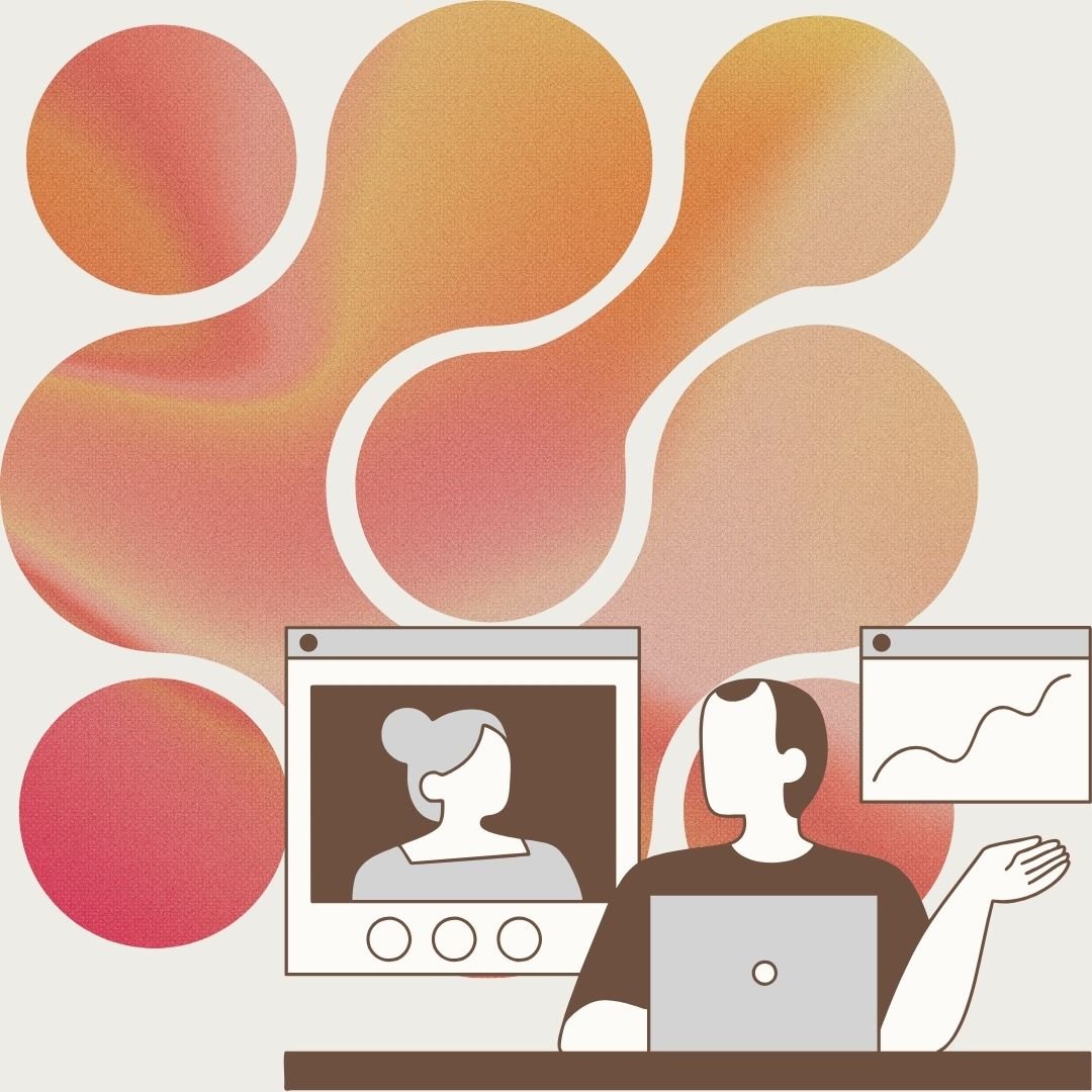 graphic of person working on computer