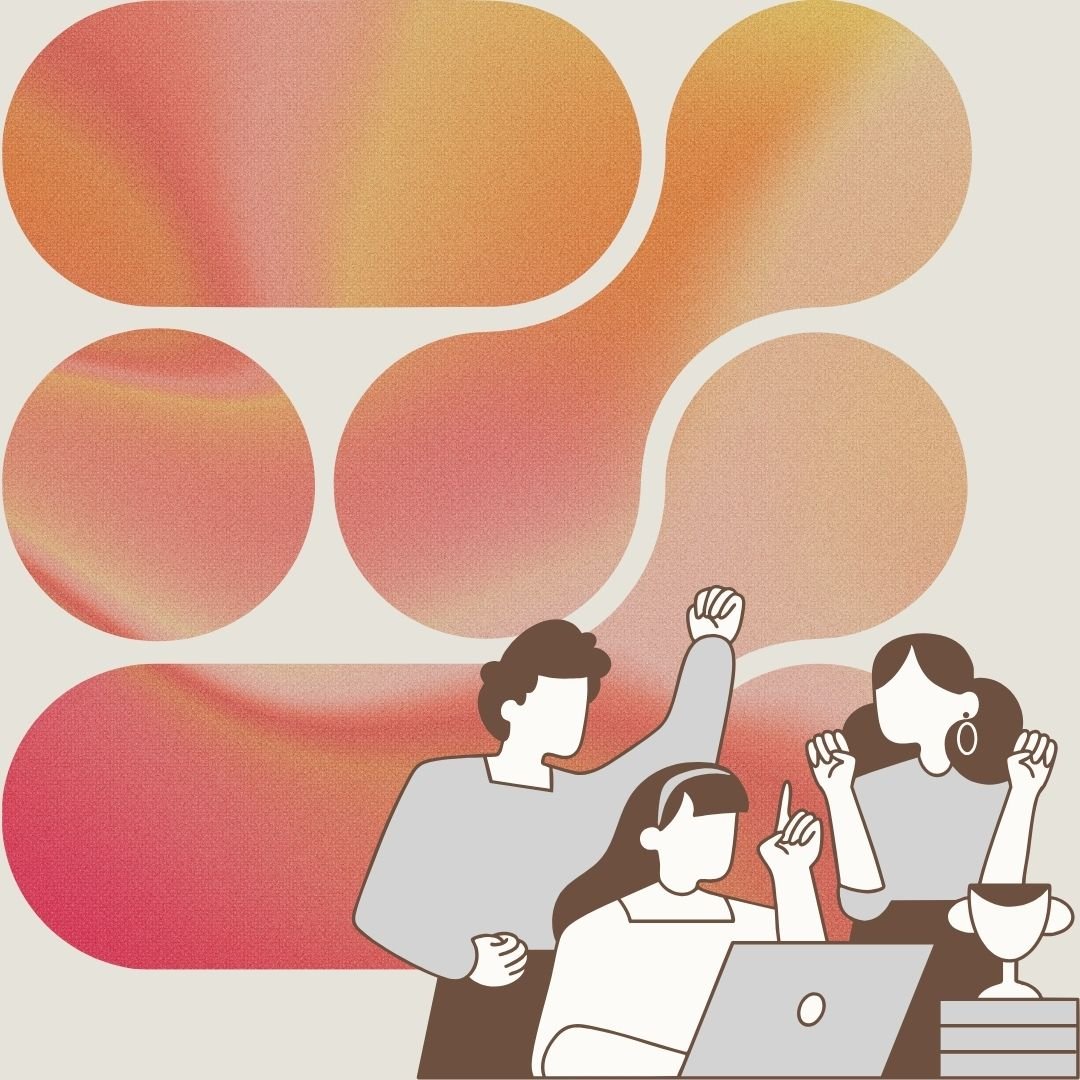 graphic of people working on computers
