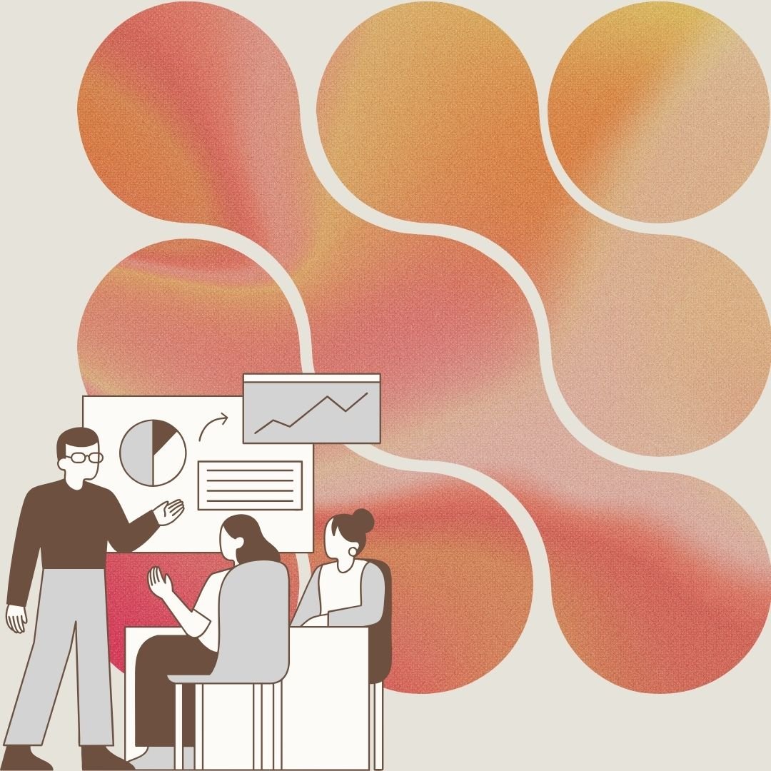 graphic of group looking at growth chart